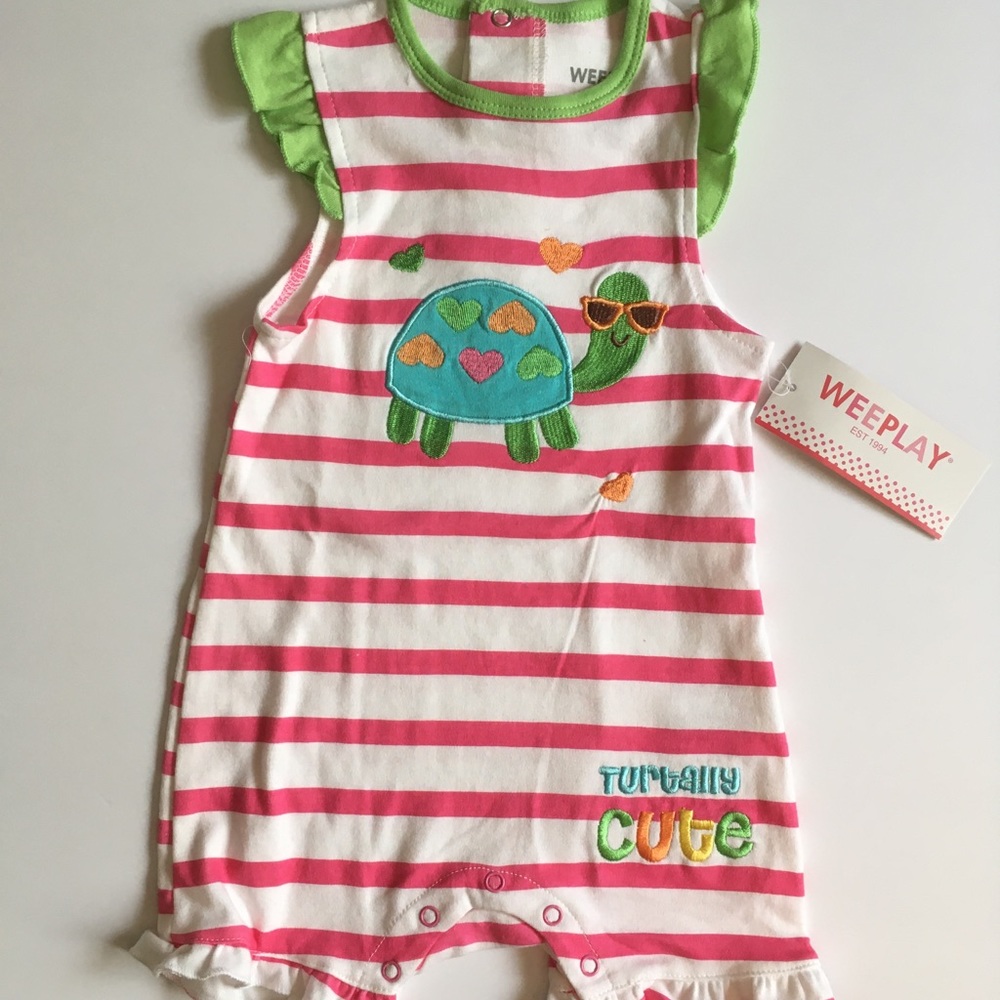 NWT Weeplay 24m Turtle striped romper